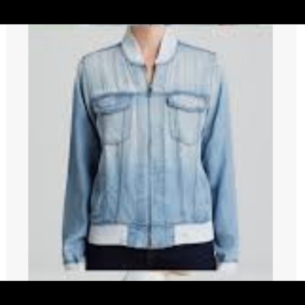 Rails Light Denim Bomber Jacket Size M - image 1